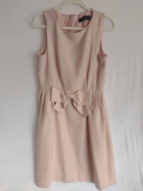 Women's Sleeveless Bow-Accent Dress in Blush Pink